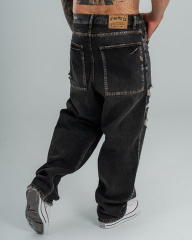 Jeans Baggy Distressed Black