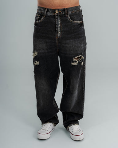Jeans Baggy Distressed Black