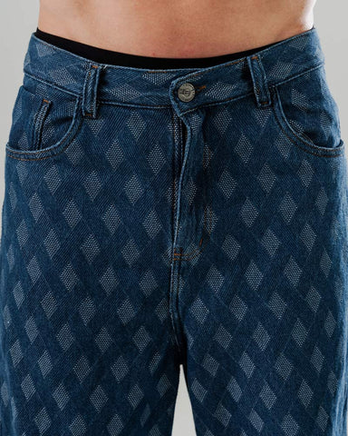 Jeans Baggy Geometric Jacquard
