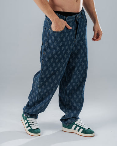 Jeans Baggy Geometric Jacquard