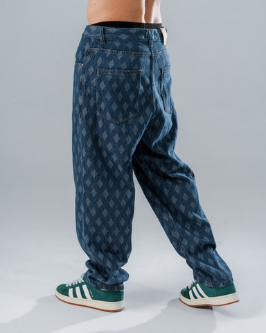 Jeans Baggy Geometric Jacquard