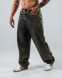 Jeans Baggy Azul Con Efecto Lavado