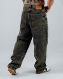 Jeans Baggy Azul Con Efecto Lavado