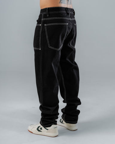 Jeans Regular Negro Contraste