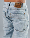 Jeans Regular Para Hombre Azul Con Contraste