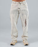 Jeans Regular Para Hombre Blanco Print