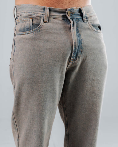 Jeans Regular Para Hombre Gris Laser