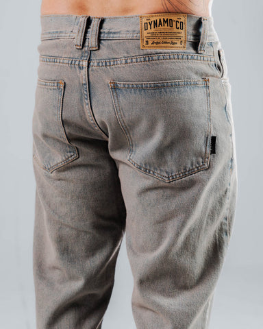 Jeans Regular Para Hombre Gris Laser