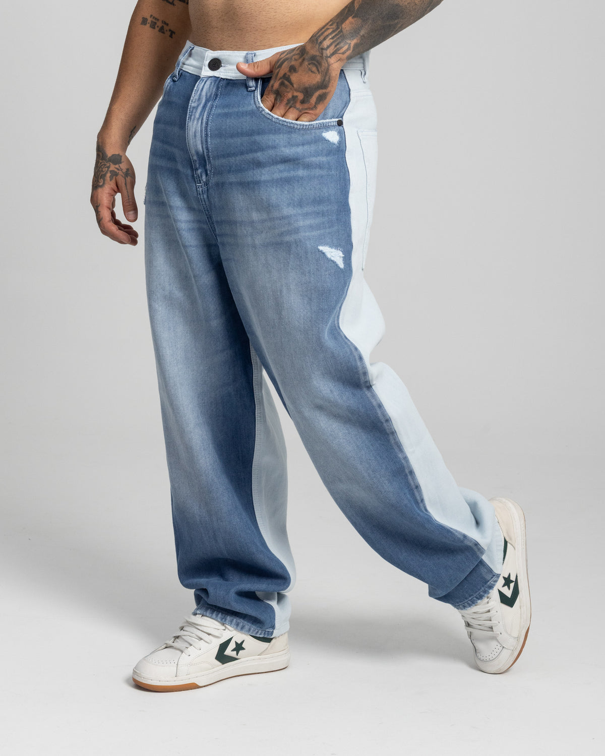 Jean Baggy Two Tone Flow