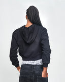 Crop Top Buso Capucha Negro