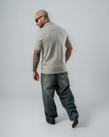 Polo Relaxed Fit Gris Cemento