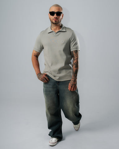 Polo Relaxed Fit Gris Cemento