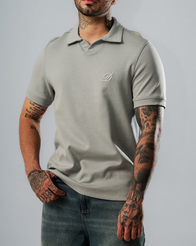 Polo Relaxed Fit Gris Cemento
