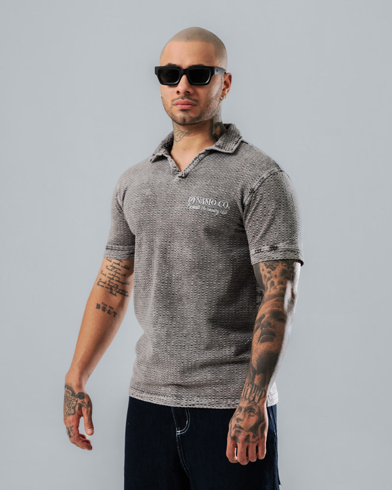 Polo Regular Texturizado Gris