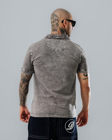 Polo Regular Texturizado Gris