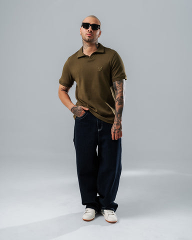 Polo Relaxed Fit Verde Militar