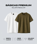 Duo Pack Camisetas Básicas Regular Olive Duo - Premium 300G
