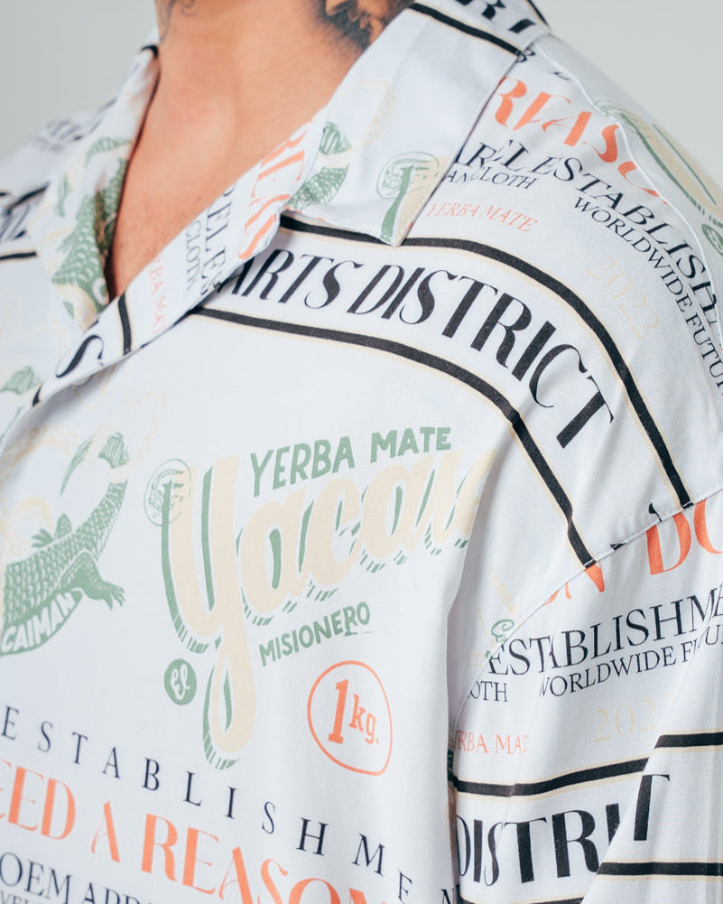 Camisa Para Hombre Oversize Crudo Caiman