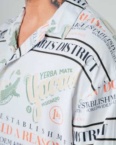Camisa Para Hombre Oversize Crudo Caiman