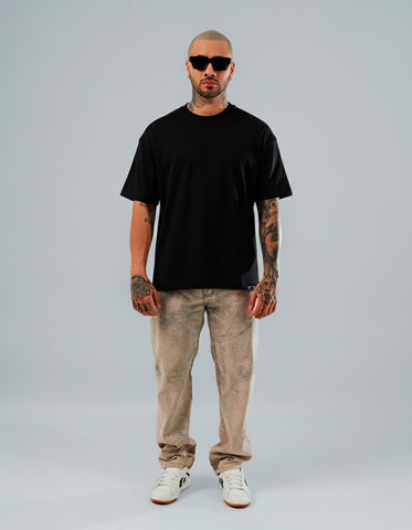 Camiseta Básica Regular Negra - 300 Grs