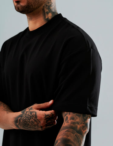 Duo Pack Camisetas Básicas Oversize Black - Premium 300G