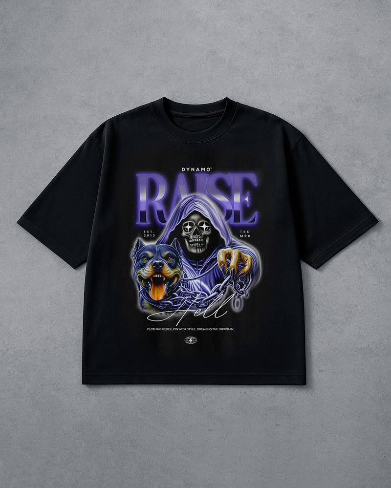 Camiseta Para Hombre Oversize Negra Raise