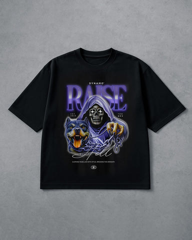 Camiseta Para Hombre Oversize Negra Raise