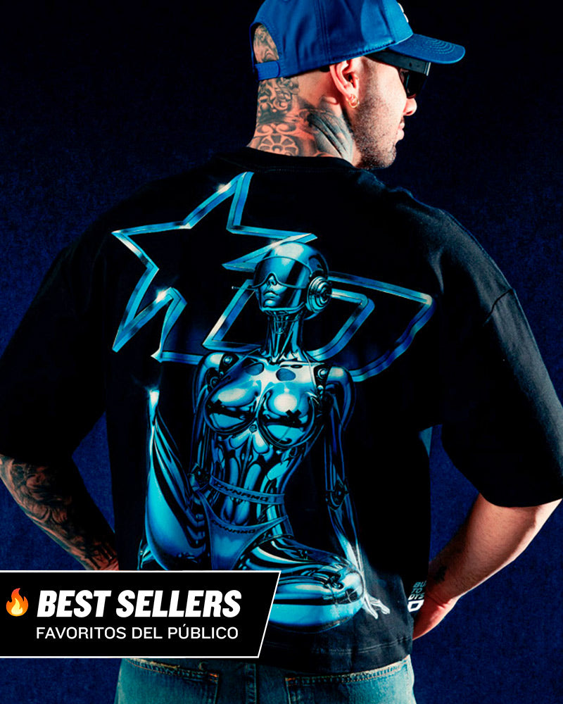 Camiseta Boxy Fit Blue Cyborg