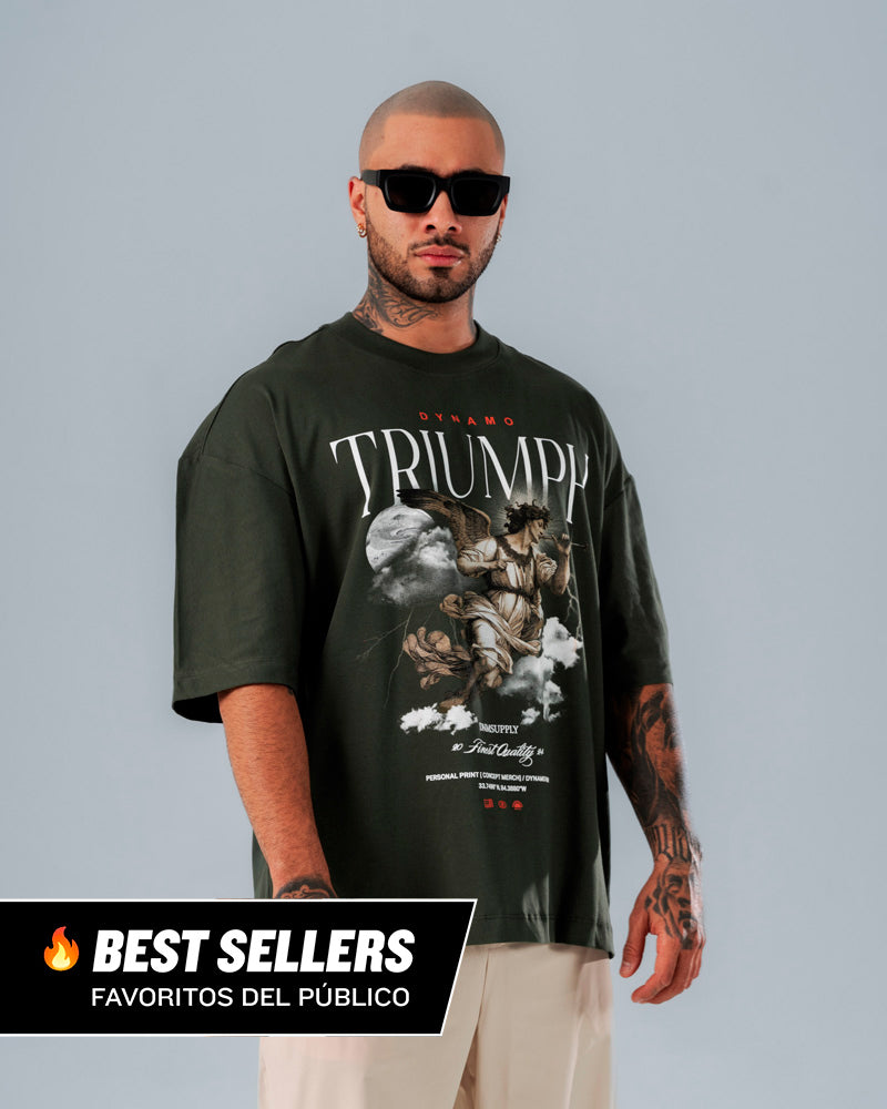 Camiseta Oversize Verde Militar Triumph