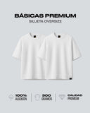 Duo Pack Camisetas Básicas Oversize White - Premium 300G