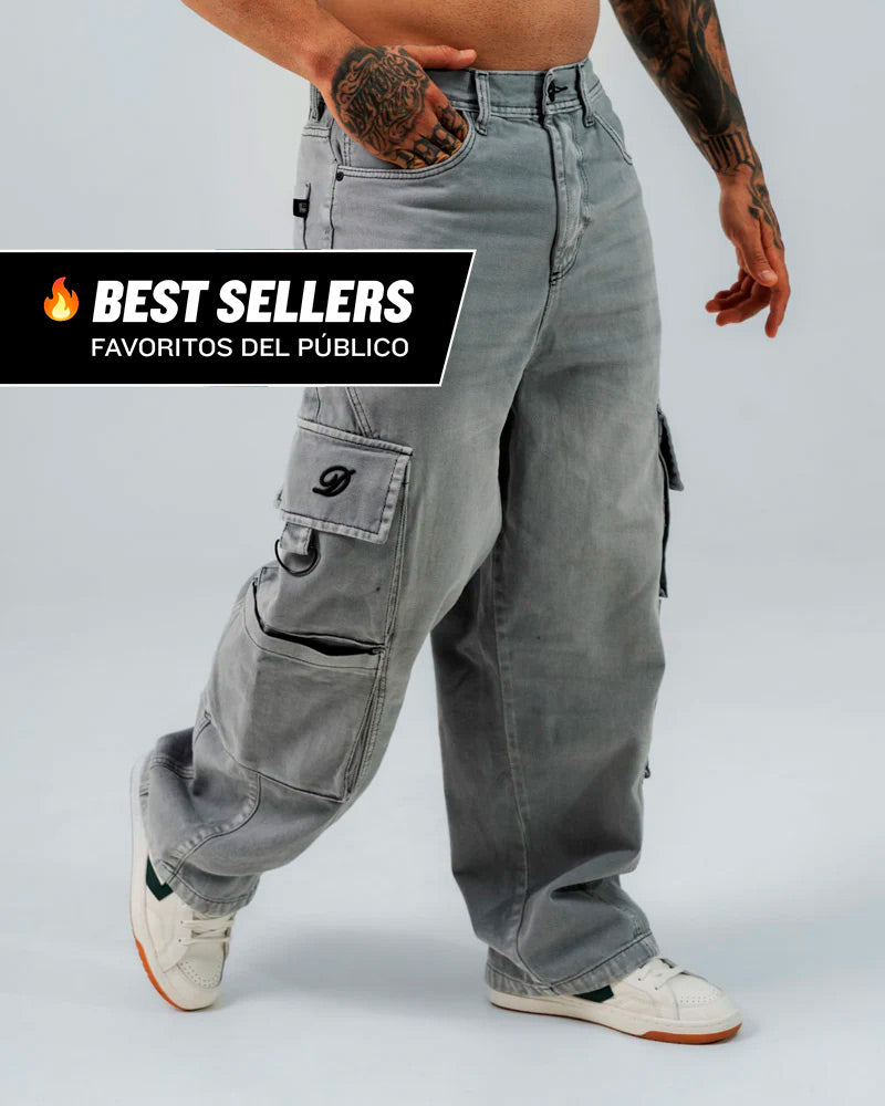 Jeans Baggy Gris Lavado Urbano