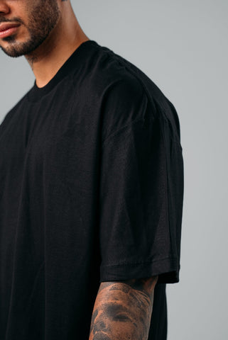 Camiseta Para Hombre Oversize Básica Negra
