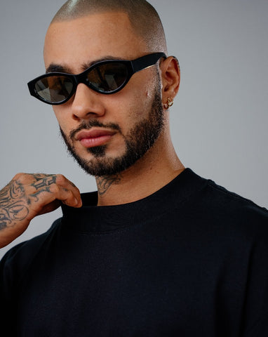 Camiseta Para Hombre Oversize Básica Negra